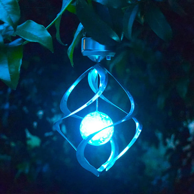 Wind Spinner Solar with Color Changing LED Lights, Metal Wind Spinner