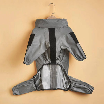 Waterproof Dog Raincoat with Hood, Reflective Windproof Full Body Rain Coat with Treat Pocket for Small and Large Dogs, M to 5XL