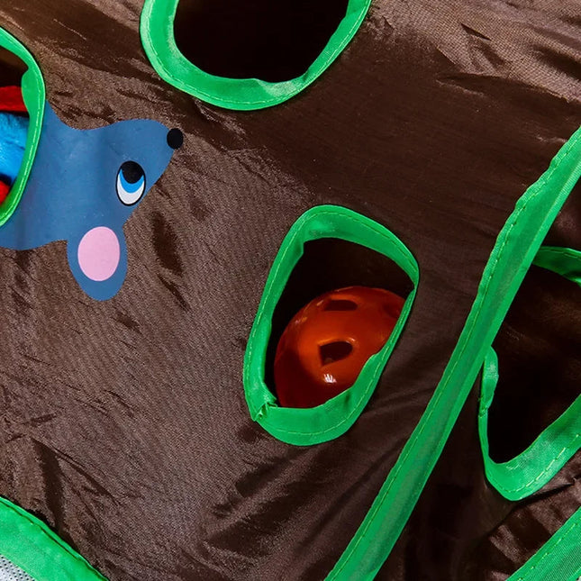 Interactive Cat Toy, 9 Hole Tunnel Cat Mice Game