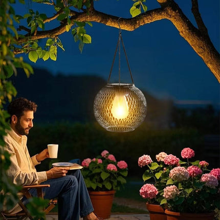 Outdoor Solar Hanging Lantern, Solar Lanterns for Garden and Patio, Decorative Lantern with Warm White LED