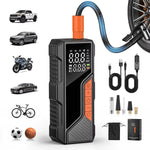 Tuzwa Portable Tire Inflator – Cordless 150 PSI Air Compressor with Digital Gauge, 6000mAh Battery, Auto Shutoff, 12V DC & LED Light