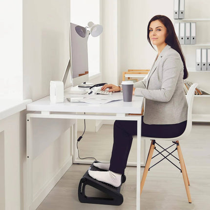 Under Desk Foot Rest, Adjustable Foot Stool with Large Platform, Height Adjustable Footrest for Office Chair Users