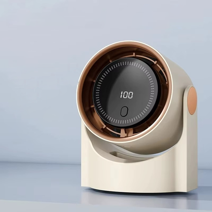 USB Small Fan for Desk, Bladeless Portable Desk Fan with 100 Wind Speeds, 5 Modes, Timer and 1200mAh Battery for Office and Home
