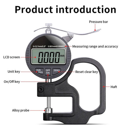 Measuring Tool for Paper and Cloth, Digital Thickness Gauge – image 8