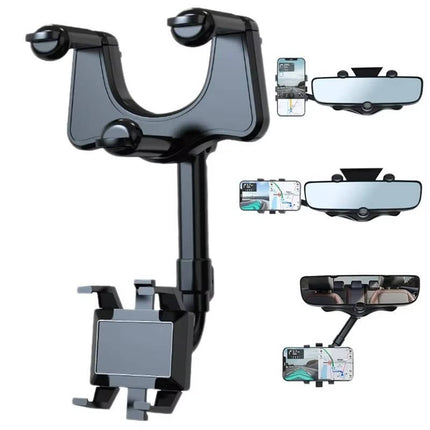 Car Phone Holder for Rearview Mirror, 360 Degree Rotating Arm for Truck and SUV