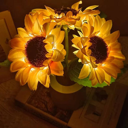 Rechargeable LED Night Light with Copper Wire Sunflower, Cordless Lamp and Nightstand Lamp for Bedroom – image 8