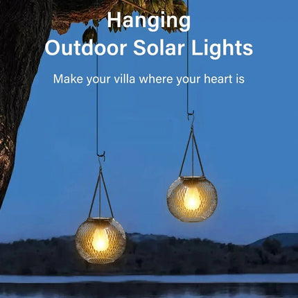 Outdoor Solar Hanging Lantern, Decorative Lantern with Warm White LED