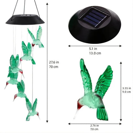 Wind Chimes for Garden, Hummingbird Wind Chime with Dusk to Dawn Sensor – image 8
