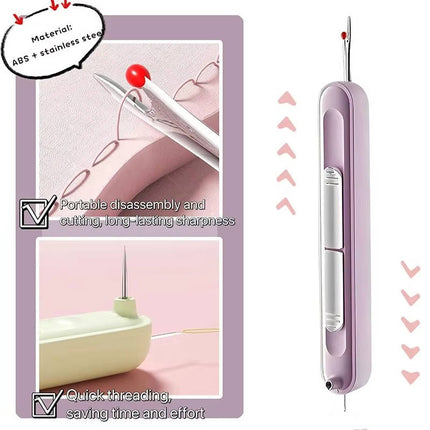 Needle Threader for Hand Sewing, 2 in 1 Sewing Tool with Steel Wire – image 4