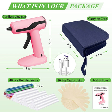 Cordless Hot Glue Gun Kit with 40 Hot Glue Sticks, Rechargeable Wireless Glue Gun – image 4