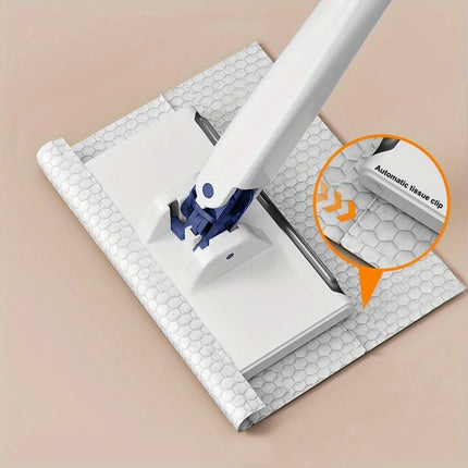 Mini Mop with Automatic Cloth Clip, Hands Free Mop with 360 Rotating Head for Floors Walls and Glass 3
