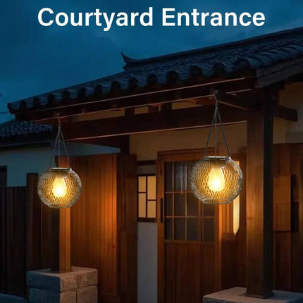 Outdoor Solar Hanging Lantern, Decorative Lantern with Warm White LED – image 5