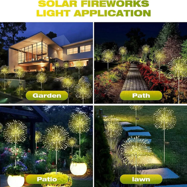 Outdoor Lights, Solar Lights with Firework Effect
