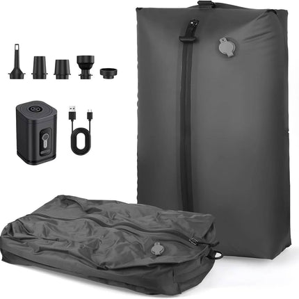 Vacuum Seal Bags for Clothes with Rechargeable Travel Vacuum Pump, 2 Waterproof Vacuum Storage Bags with Pump