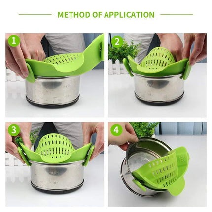 Colanders and Clip On Pot Strainers, Silicone Pasta Strainer for Pot – image 4