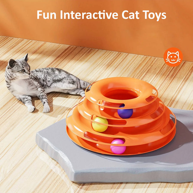 Interactive Cat Toys, Cat Track Toy with Rolling Balls