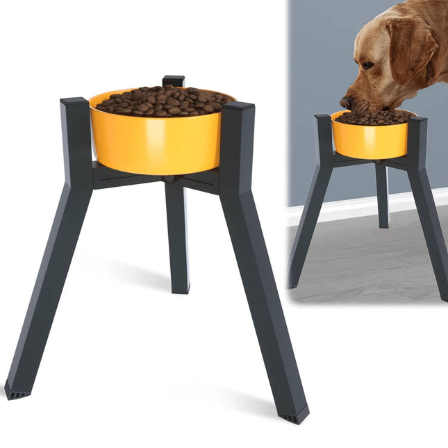 Elevated Dog Bowl Stand, Adjustable Metal Stand for Raised Dog Bowls, Foldable Dog Feeding Station for Travel