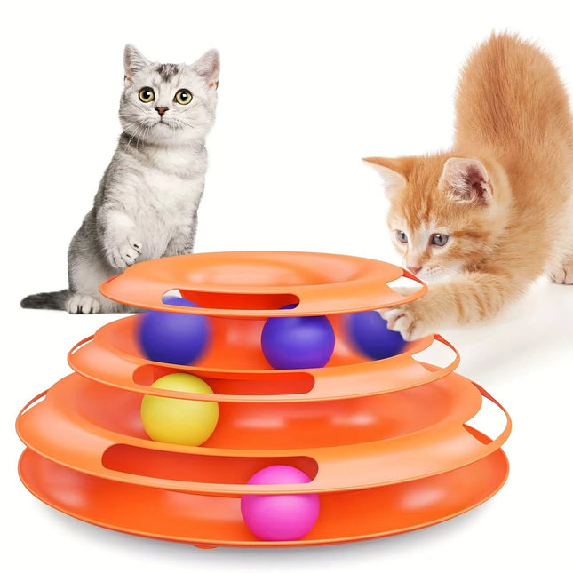 Interactive Cat Toys, Cat Ball Toy with Three Level Tower