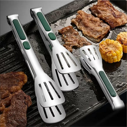 Kitchen Tongs, Stainless Steel Cooking Tongs for Grilling and Serving, Non Slip Salad Tongs with Scalloped Tips
