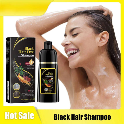 Black Hair Dye Shampoo Gray Coverage, Color Depositing Shampoo