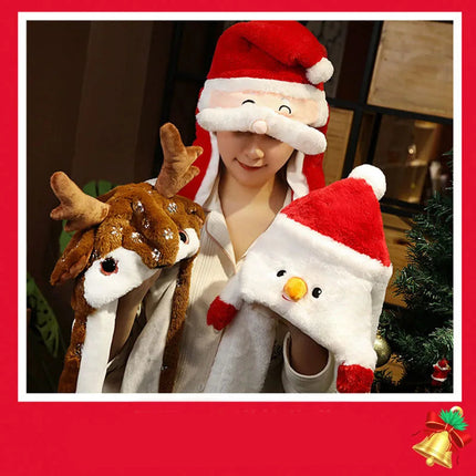 Christmas Hat for Adults, Plush Holiday Hat with Thick Lining, Christmas Hat for Women and Men in Party Styles