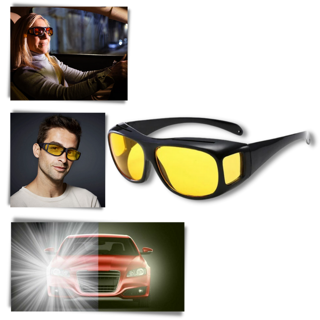 Night Driving Glasses, Anti Glare Glasses for Driving at Night Fit Over Prescription, Polarized Night Vision Glasses