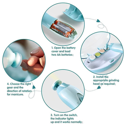 Baby Nail Trimmer with 6 Grinding Heads, 4 Speed Quiet Nail Trimmer – image 11