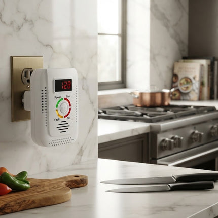 Carbon Monoxide Detector Plug In, Natural Gas Detector for Home, Combustible Gas Leak Detector with Digital Display