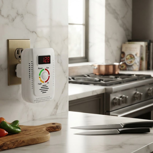 Carbon Monoxide Detector Plug In, Natural Gas Detector for Home, Combustible Gas Leak Detector with Digital Display