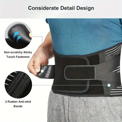 Back Brace for Lower Back Pain, Lumbar Brace with 4 Aluminum Support Strips and 3D Massage Pad – image 5