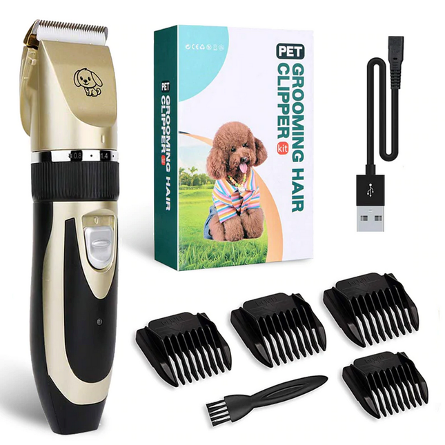 Dog Clippers for Grooming, Quiet Dog Hair Trimmer with 4 Combs