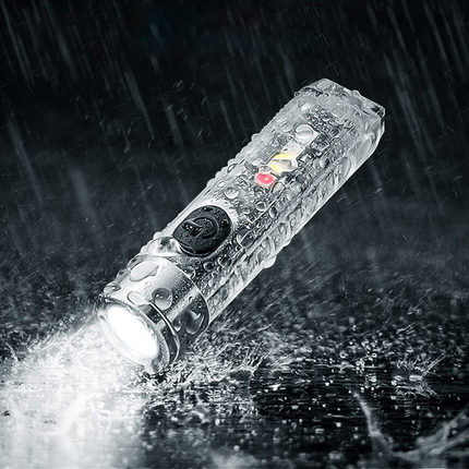 Rechargeable Flashlight Keychain, Compact Flashlight with 6 Modes and Magnetic Tail, LED Flashlight for Camping