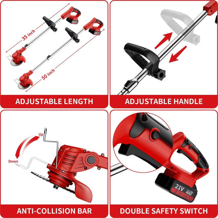 Weed Eater with Blades, Brushless Cordless Grass Trimmer and Lawn Edger – image 8
