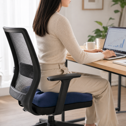 Memory Foam Seat Cushion for Lower Back Pain Relief, Non Slip Office Chair and Car Seat Riser Pad, 16 x 13 x 4 Inch