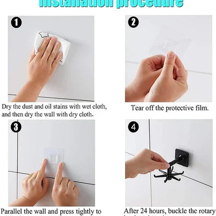 360 Rotating Hanging Hook with 180 Flip, Self Adhesive Ceiling Hook for Under Table and Cabinet – image 6