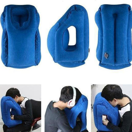 Travel Neck Pillow Inflatable, Airplane Neck Pillow with Face Down Rest
