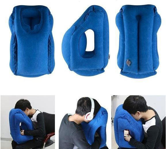 Travel Neck Pillow Inflatable, Airplane Neck Pillow with Face Down Rest