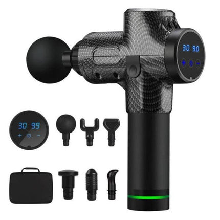 Deep Tissue Massage Gun with 6 Heads, 20 Speed Percussion Massage Gun with LCD Screen