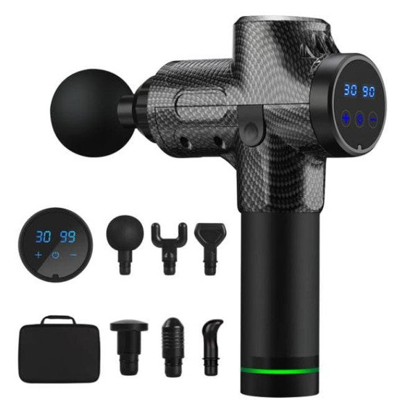 Deep Tissue Massage Gun with 6 Heads, 20 Speed Percussion Massage Gun with LCD Screen