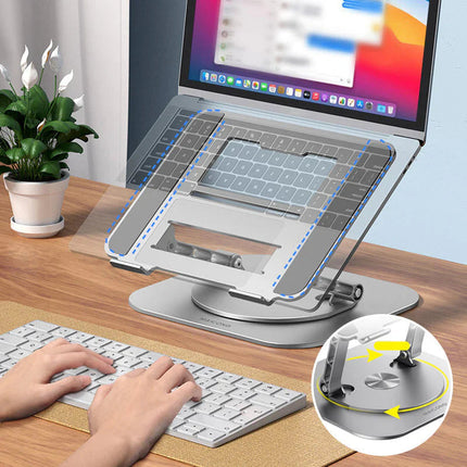 Laptop Stand for Desk, 360 Degree Swivel Laptop Stand with Adjustable Height – image 4
