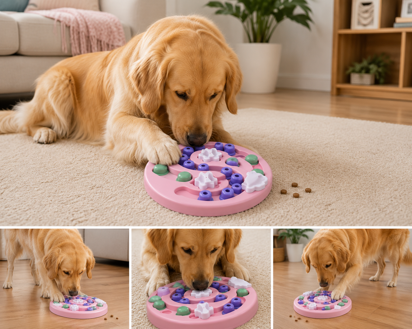 Tuzwa | Interactive Dog Puzzle Feeder Toy | Treat Dispensing Slow Feeder with Non-Slip Base for IQ Training, Mental Stimulation & Boredom Relief