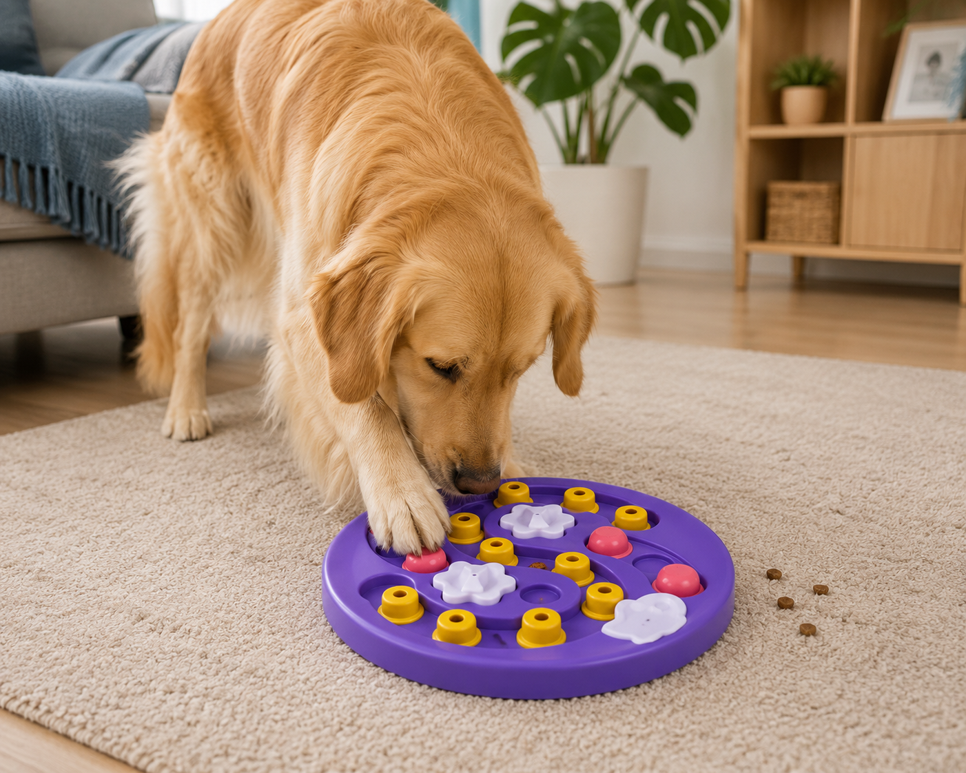 Tuzwa | Interactive Dog Puzzle Feeder Toy | Treat Dispensing Slow Feeder with Non-Slip Base for IQ Training, Mental Stimulation & Boredom Relief