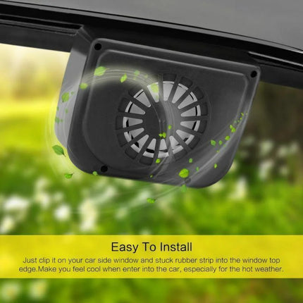 Solar Powered Car Vent Window Fan, Black ABS Auto Cooler Ventilation Exhaust Fan for Sedans, Trucks, SUVs and Vans