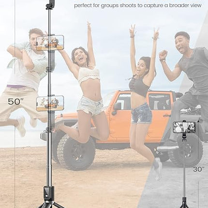 Selfie Stick Tripod with Fill Light, Bluetooth Selfie Stick with Remote – image 6