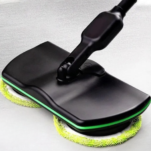 Cordless Electric Spin Mop Floor Cleaner, Floor Scrubber with Waxing Pads
