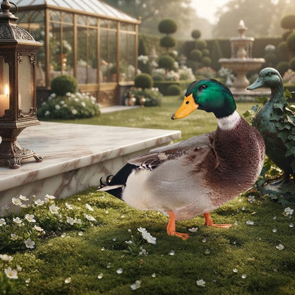 Outdoor Duck Decorations, Double Sided Lawn Ornaments, Outdoor Garden Decor with Ground Stake for Yard and Flower Bed