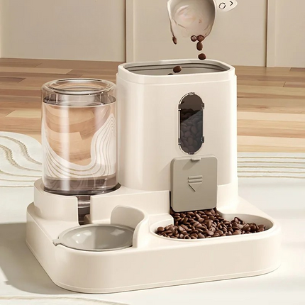 Automatic Cat Feeder Gravity 2 in 1, Cat Food and Water Dispenser, Automatic Dog Feeder for Small to Medium Dogs