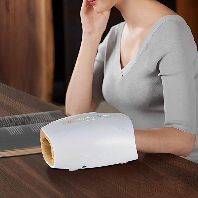 Hand Massager with Heat, Cordless Hand Massager for Carpal Tunnel, Rechargeable Heated Hand Massager with Compression