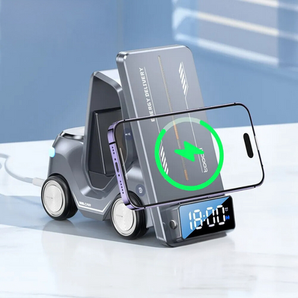 MagSafe Charger Stand, 5 in 1 Charging Station, Apple Watch Charger, Wireless Charger with Alarm Clock and Night Light