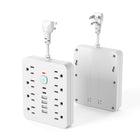 Power Strip with USB C, 14 in 1 Power Strip with 8 Outlets and 4 USB, Wall Mount Power Strip with Overload Protection